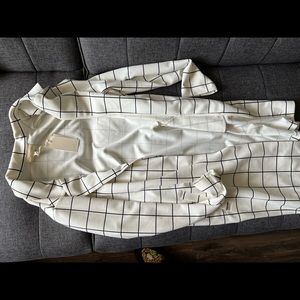 Black and white collared jacket